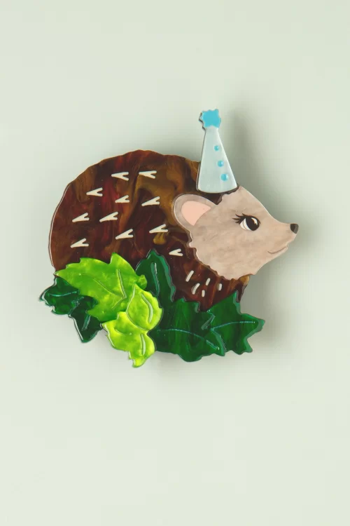 Erstwilder Party Time Hedgehog broche
