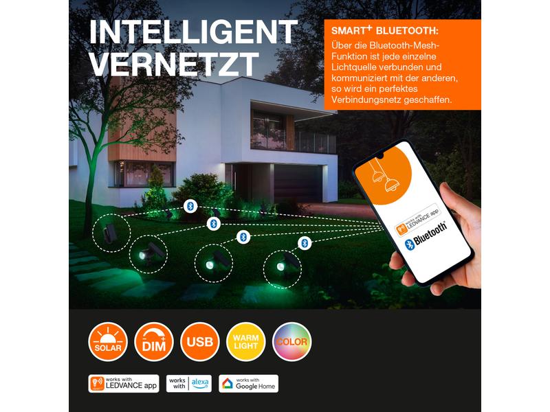 Ledvance Endura Style Solar Oval, 6W, 4000K, Schwarz Solarbetriebene LED-Aussenleuchten