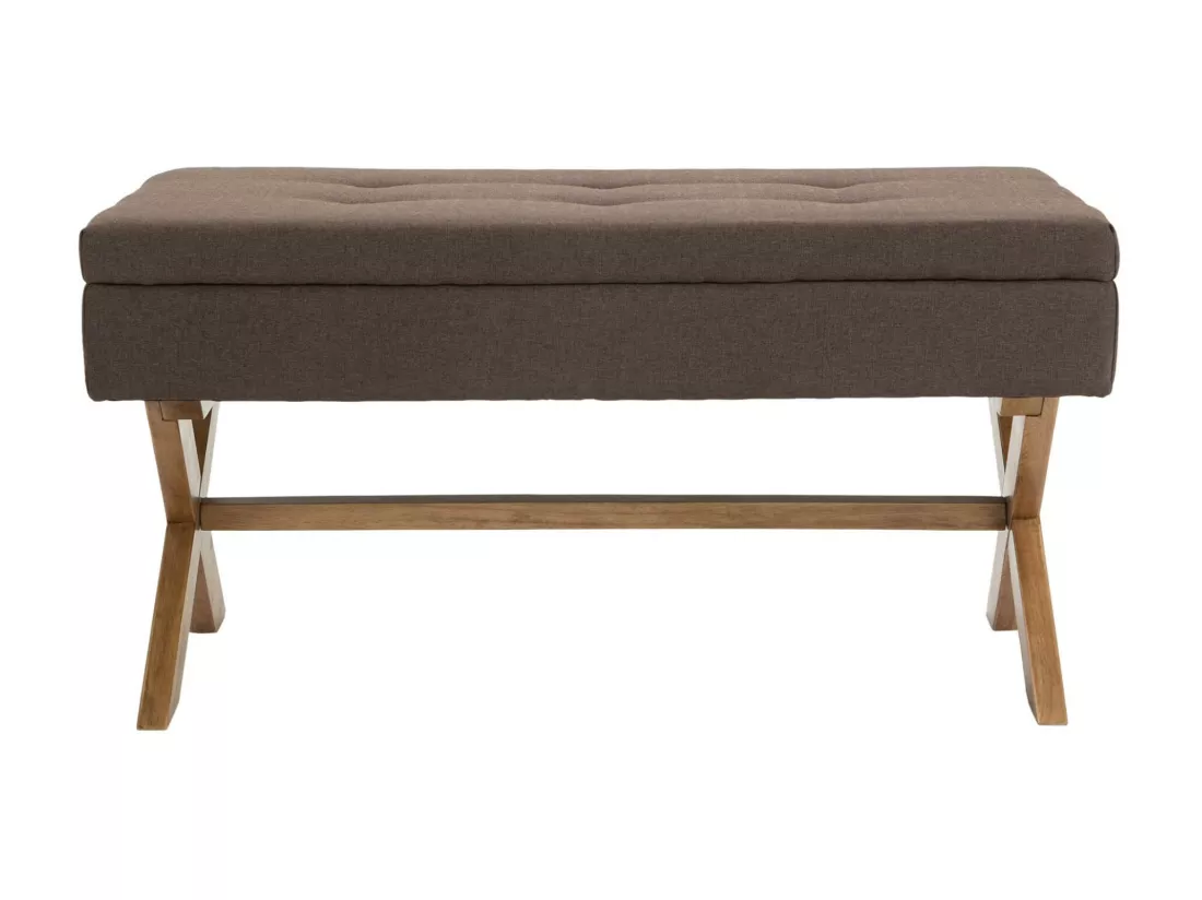 Banquette - Tissu & Bois - Marron - Namaro