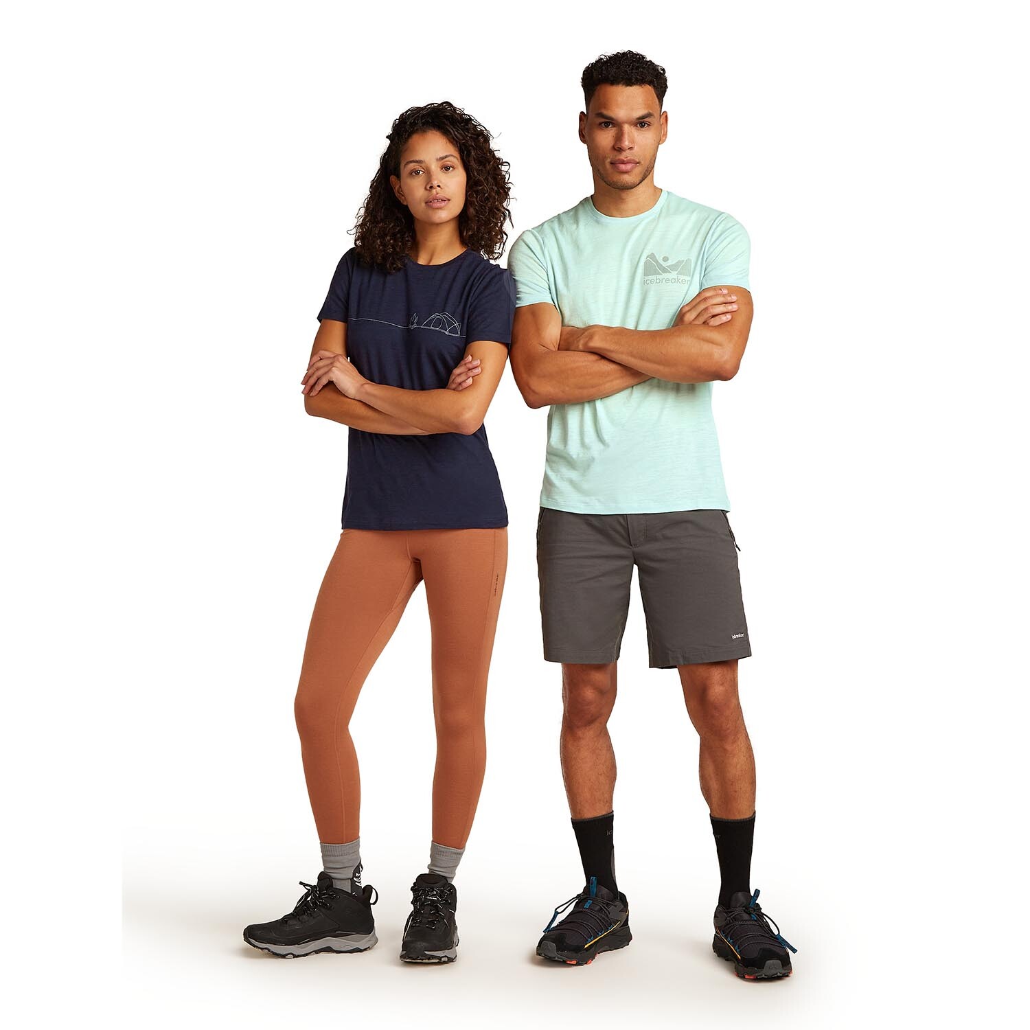 Icebreaker Womens 150 Tech Lite S/S Tee Single Line Camp