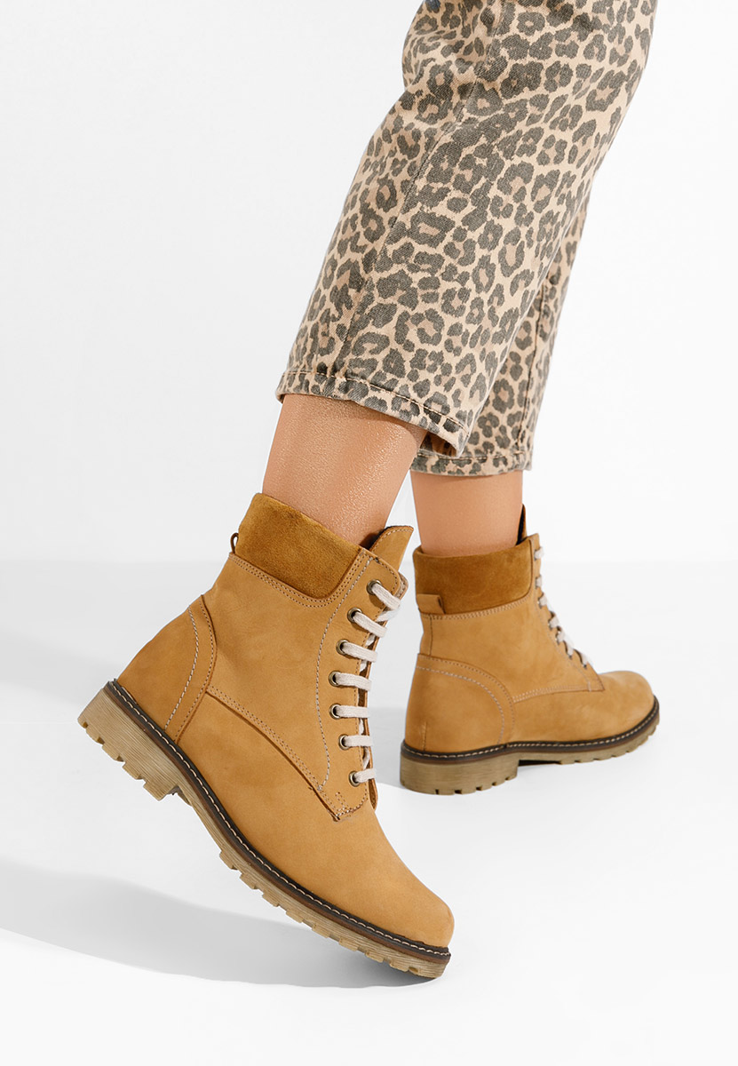 Bottines femme en cuir chameau Pantonia V2