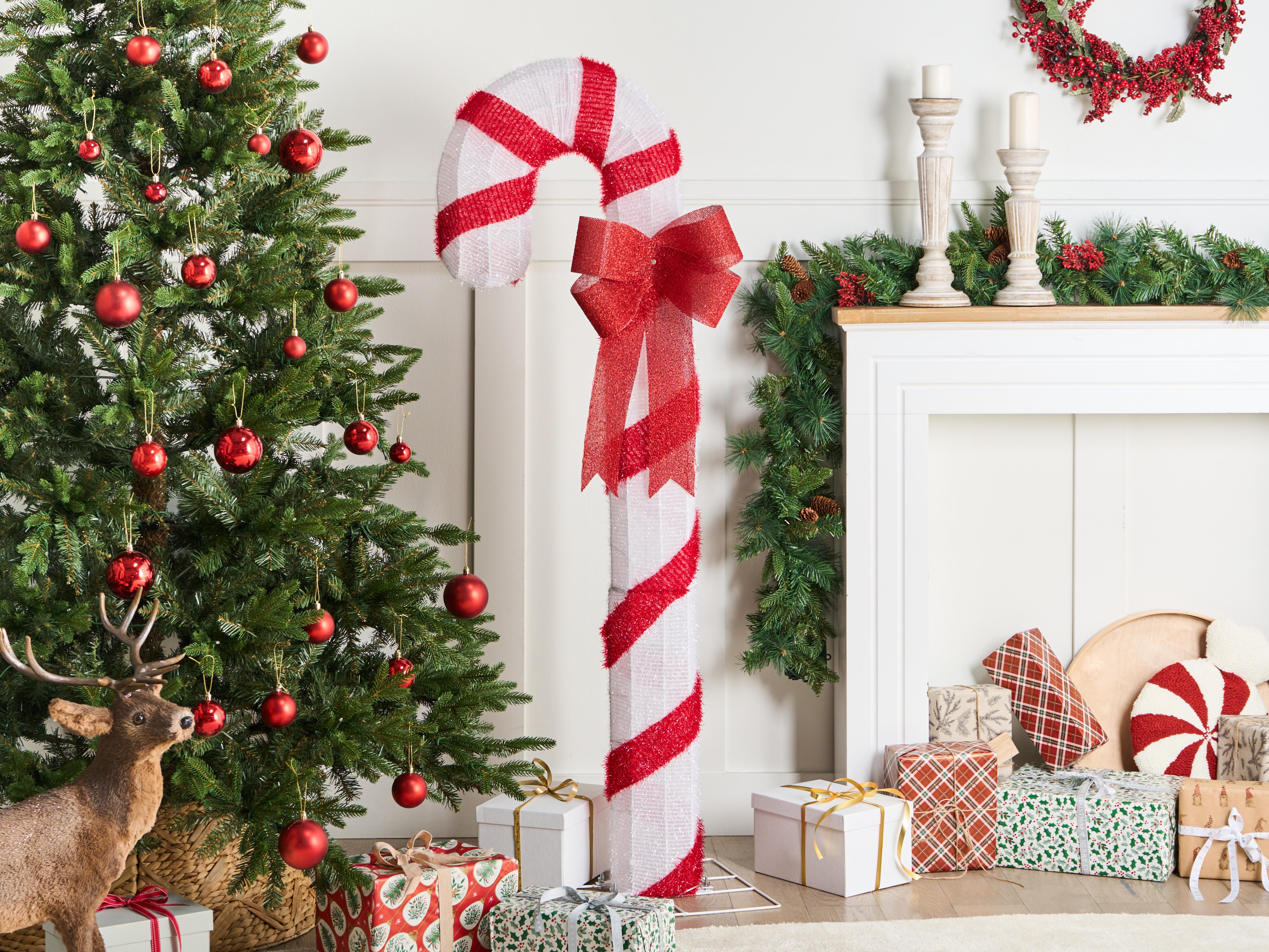 Buitendecoratie LED ALARNI Zuurstok 150 cm Rood