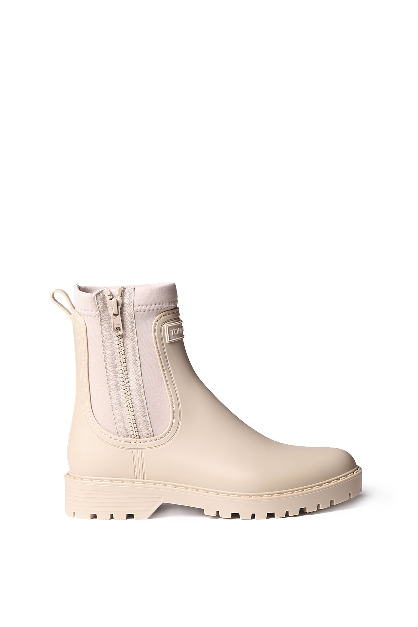 Bota de chuva feminina em neoprene e borracha.