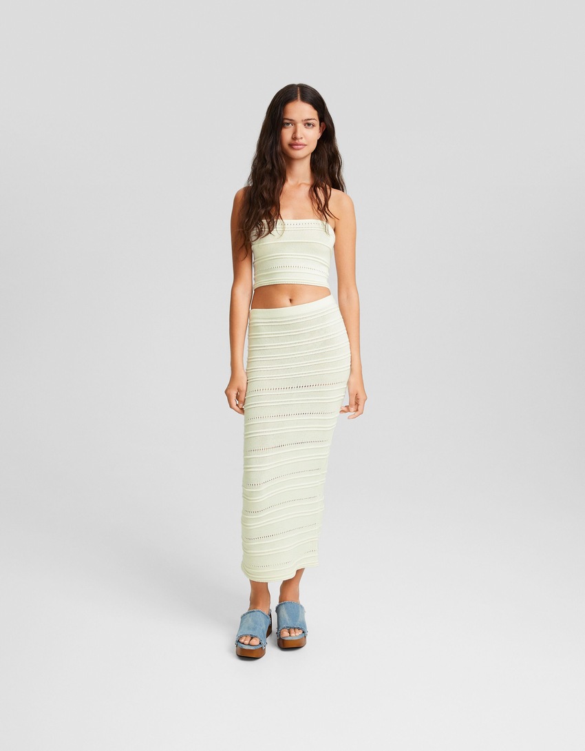 Top bandeau de malha aberta