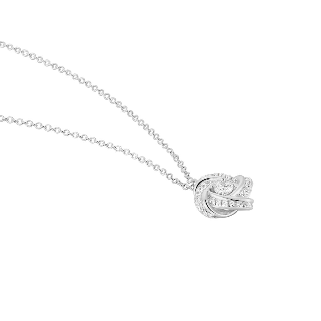 Collier Anasthase Argent Blanc Oxyde De Zirconium