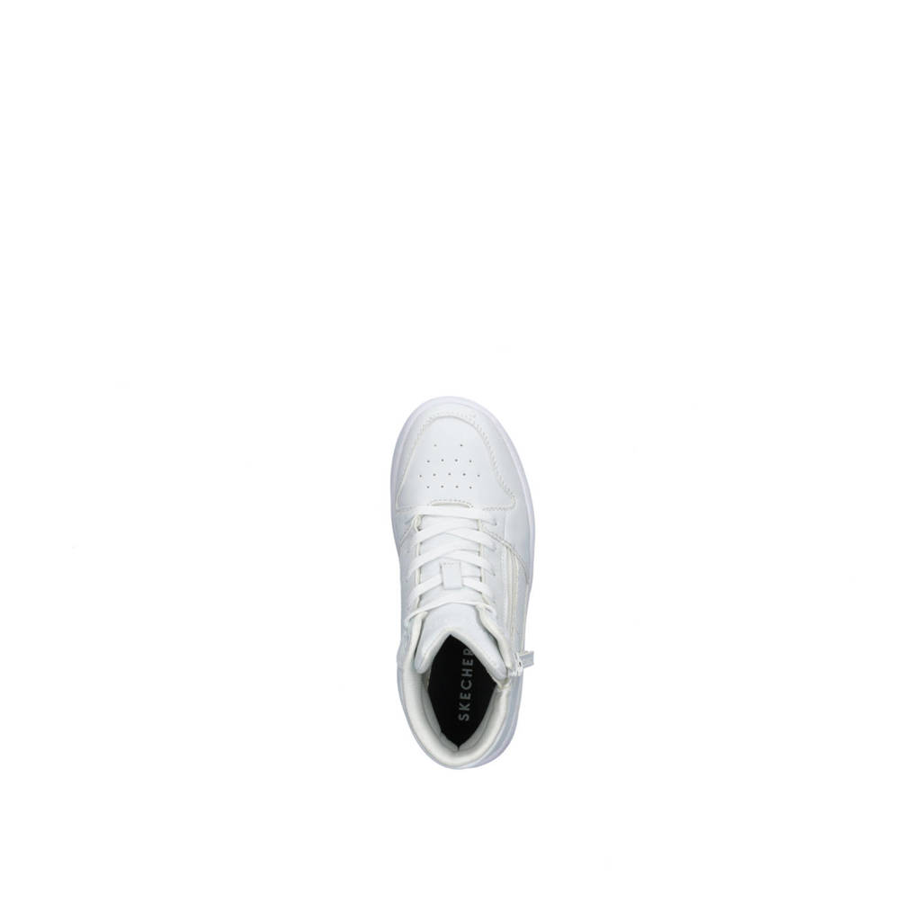 Skechers Court Highimitatieleer wit