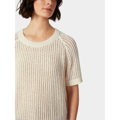 Damen-Strickshirt Bouclé, Naturweiß