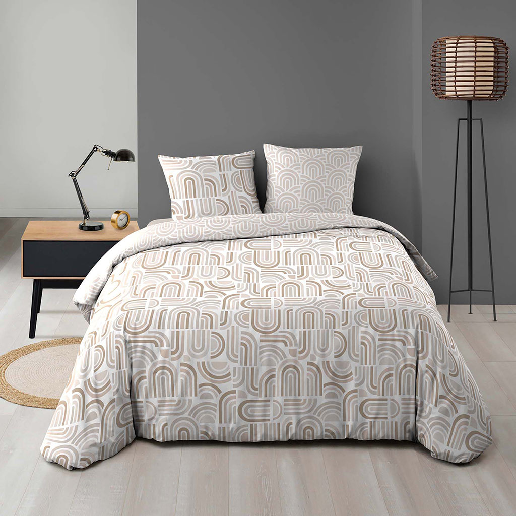 Parure housse de couette microfibre PANDORIS 220x240cm