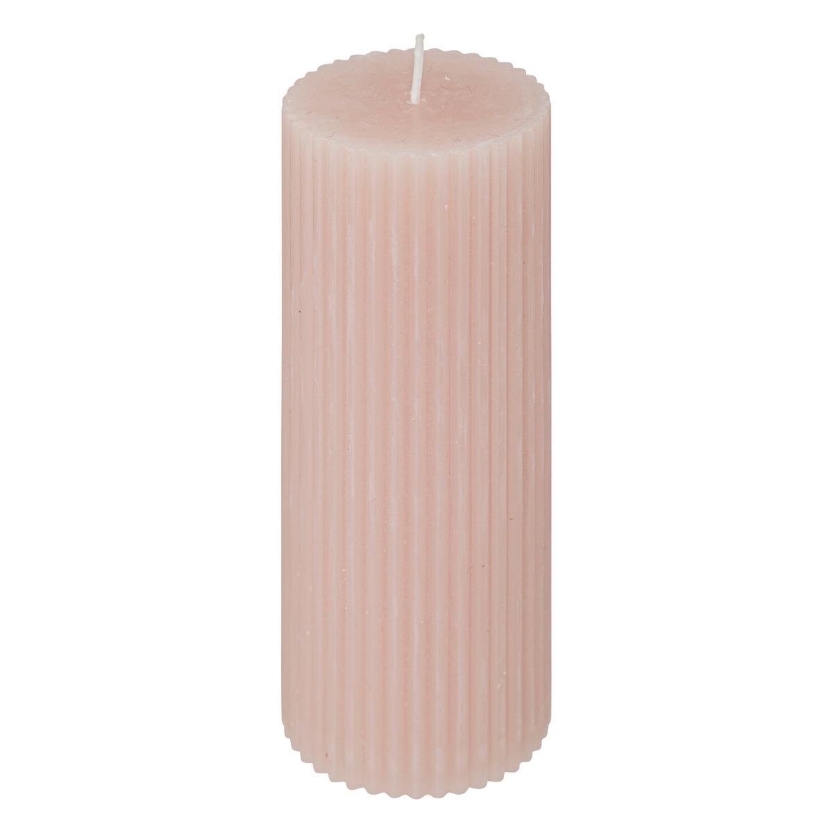 BOUGIE RONDE DEMI ROSE 5X14CM