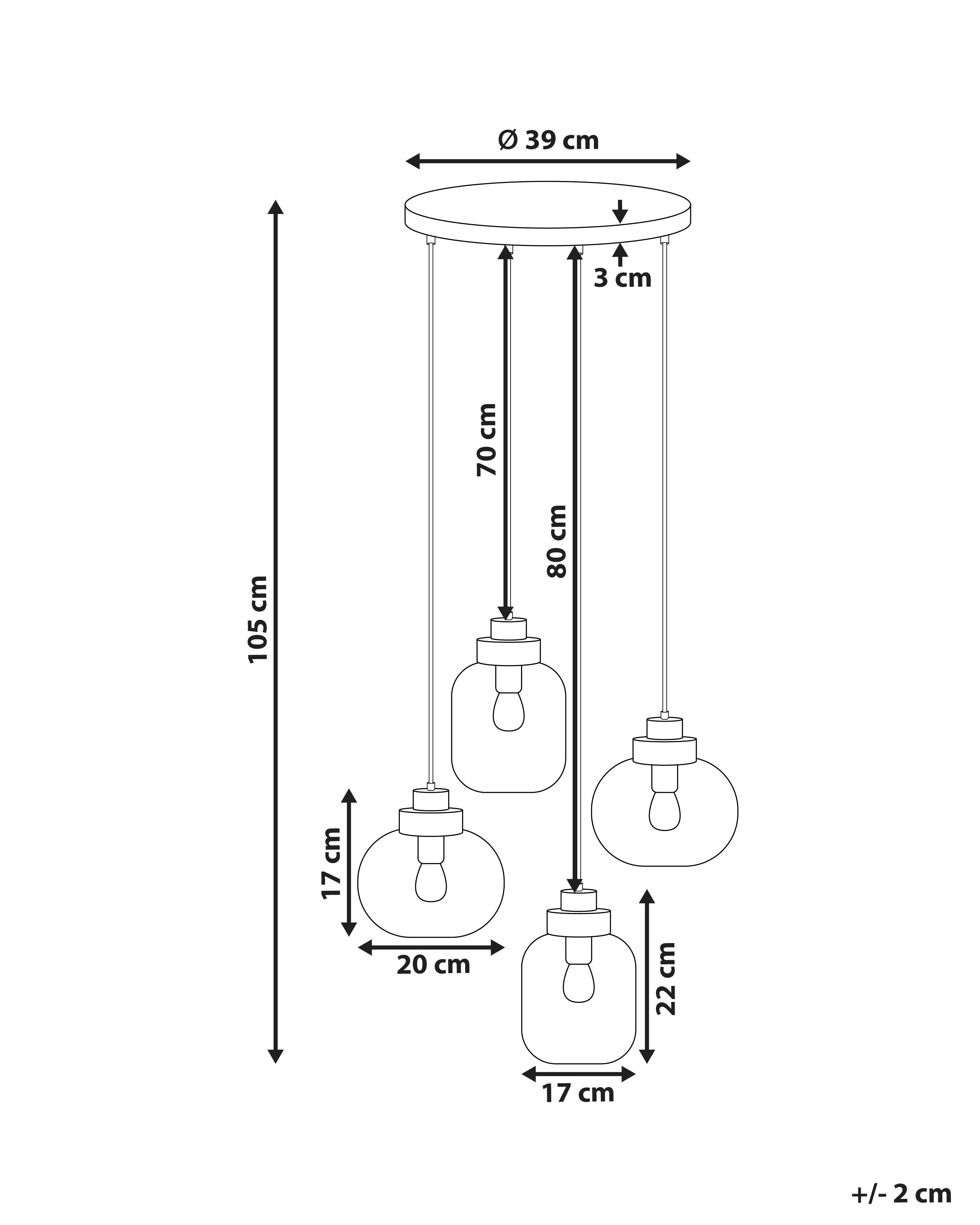 Hanglamp ZAYANDE Glas Lichtgrijs