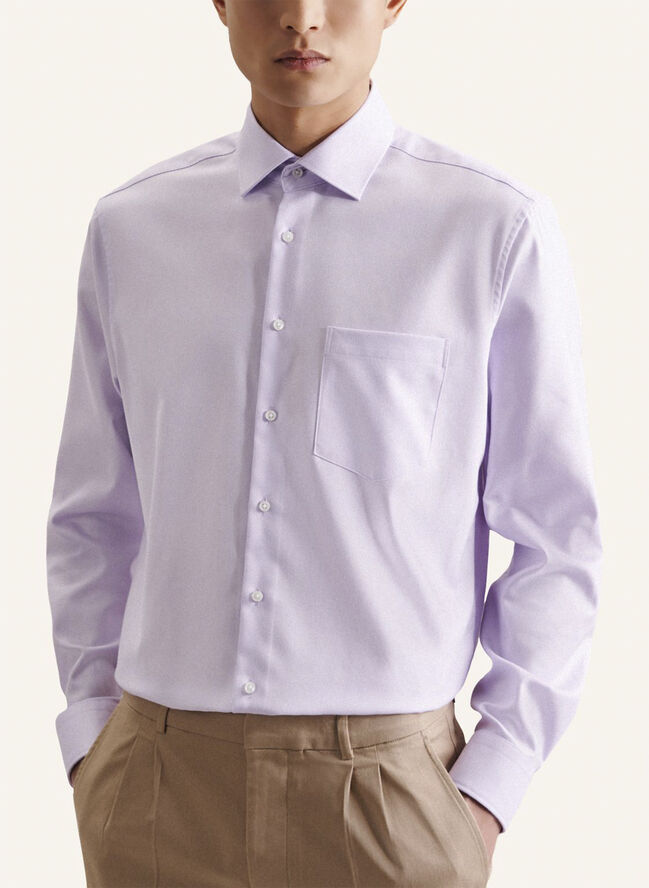 Seidensticker Business Shirt Regular Long sleeve Kent-Collar Uni Purple