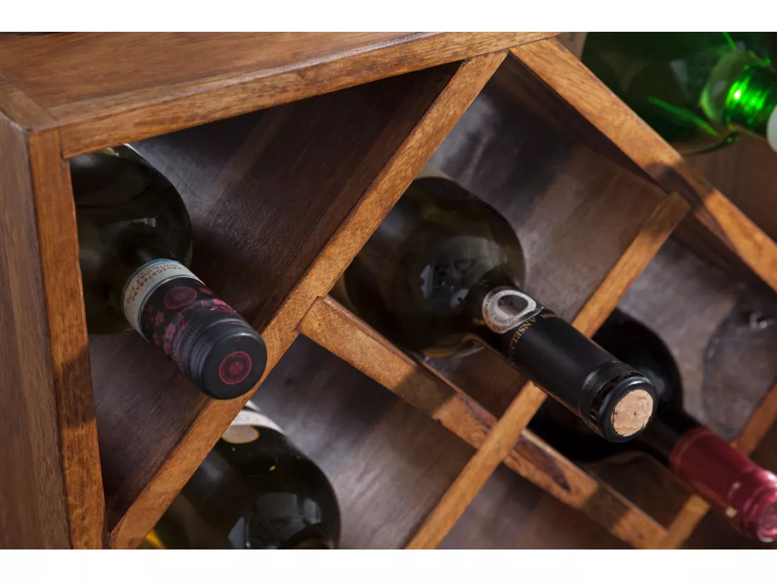 Casier à vin Bois Massif Porte-bouteilles de vin Range bouteilles 40 cm