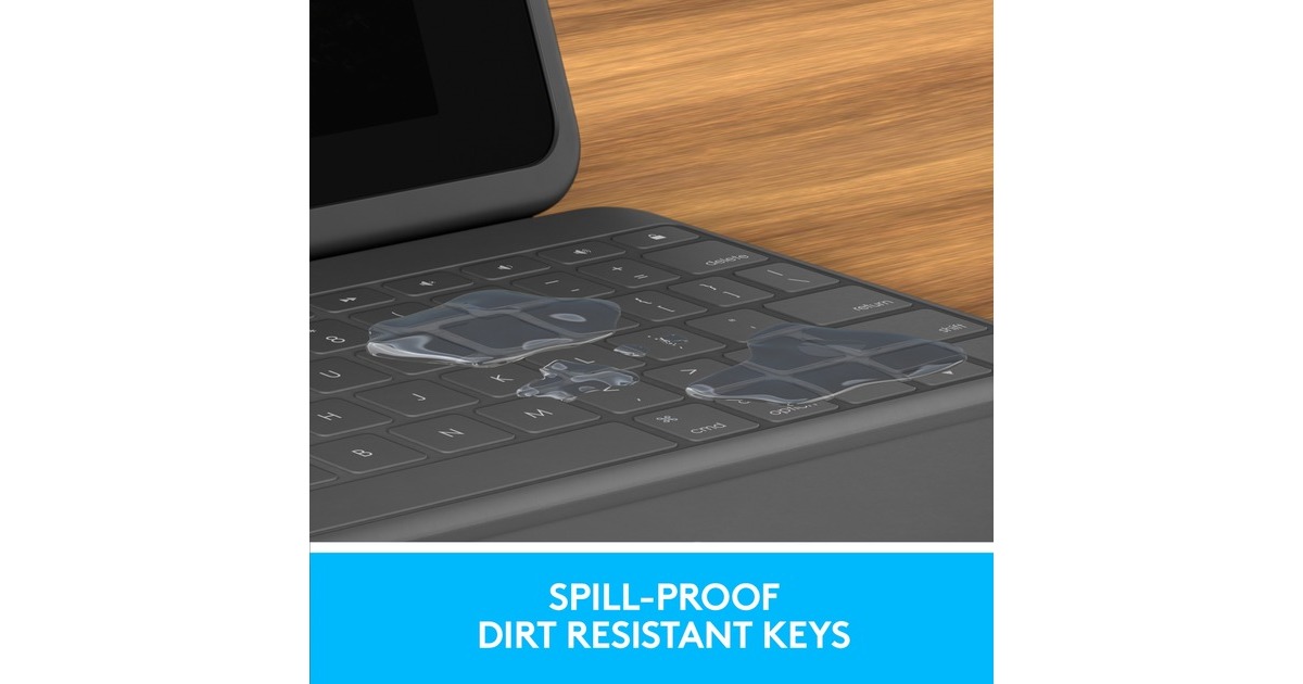 LogitechRugged Folio Keyboard case voor iPad (7e generatie) tablethoes  (Zwart)