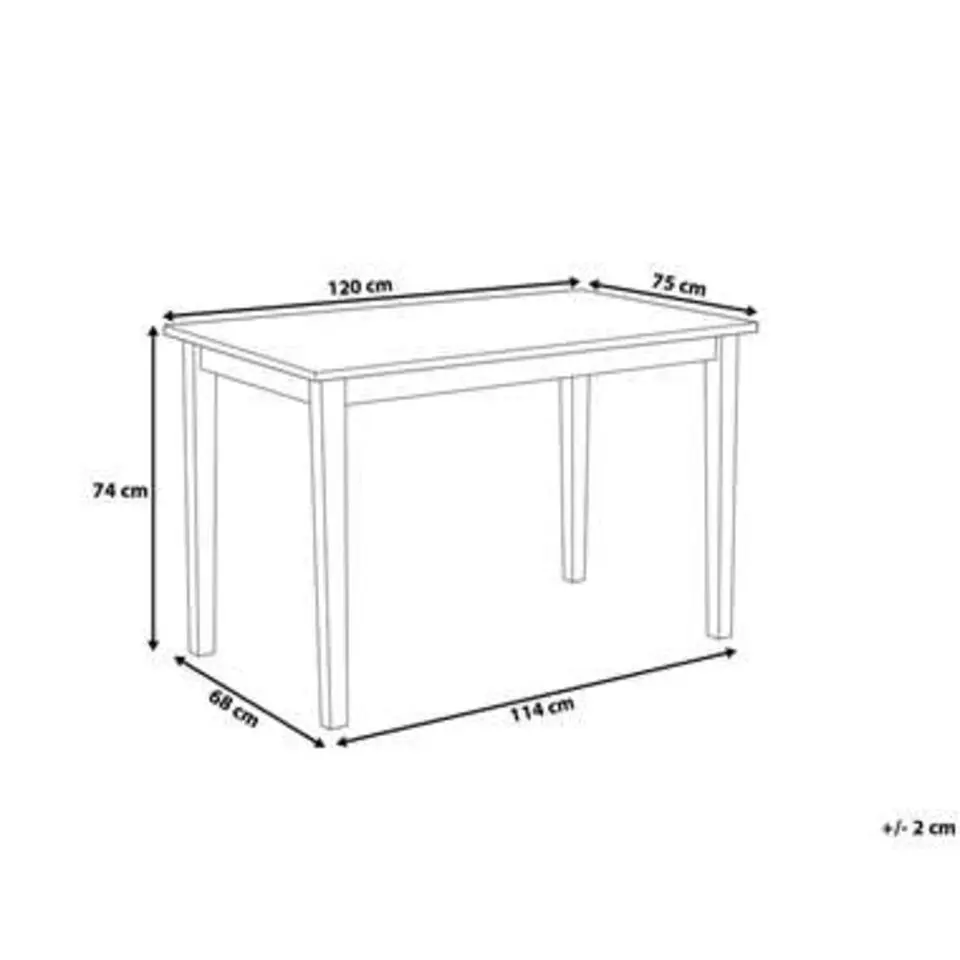 HOUSTON - Eettafel - Zwart - 75 x 120 cm - Rubberhout