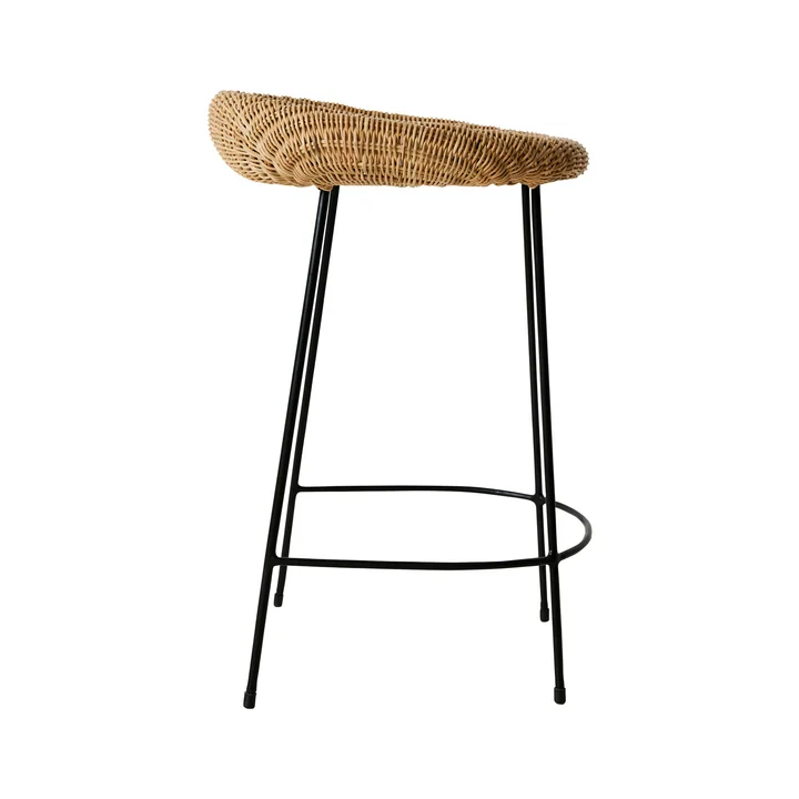 HKliving - Wicker Barstuhl, Rattan / schwarz