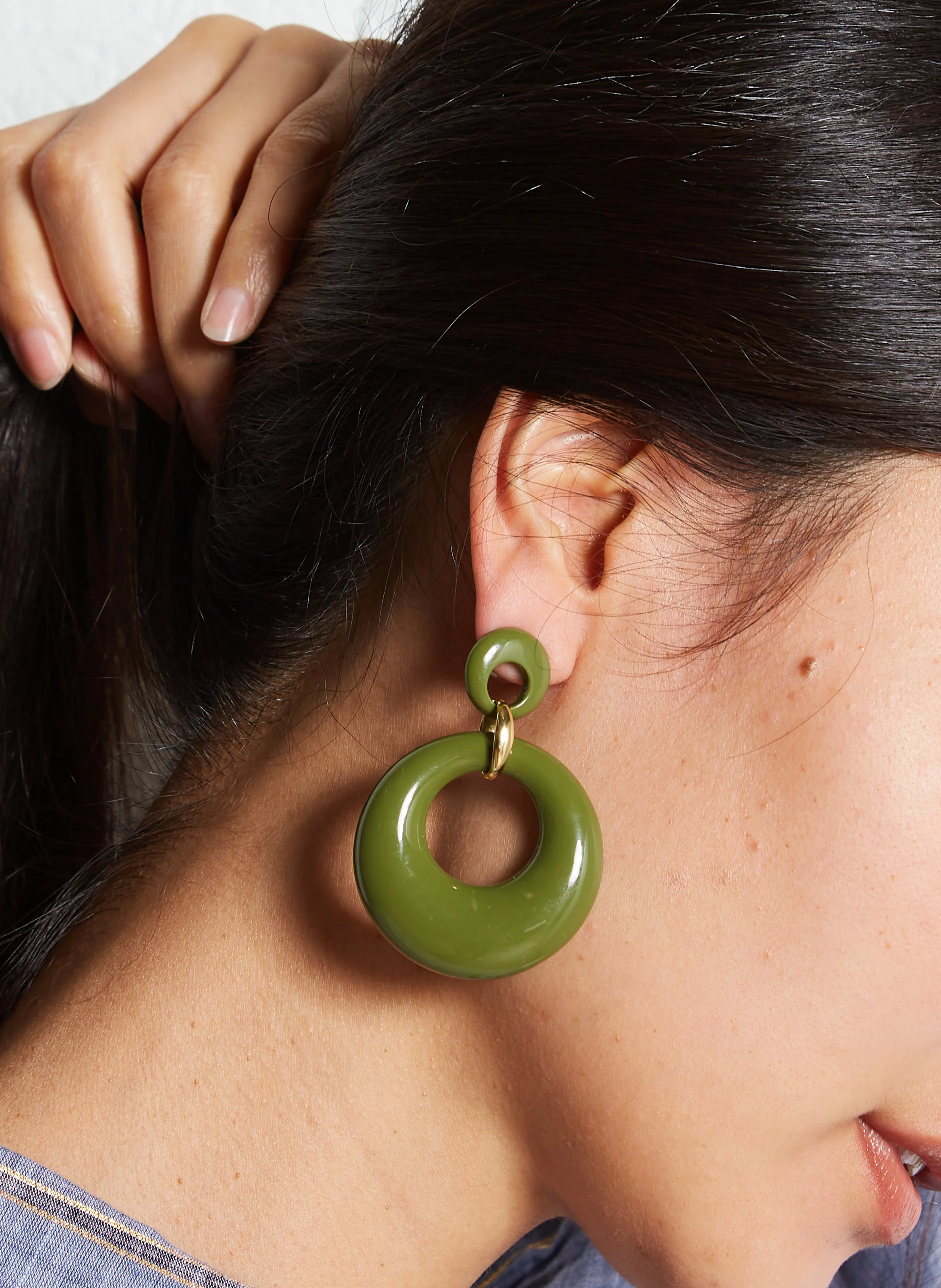BETTY - Boucles d'oreilles rondes | Vert