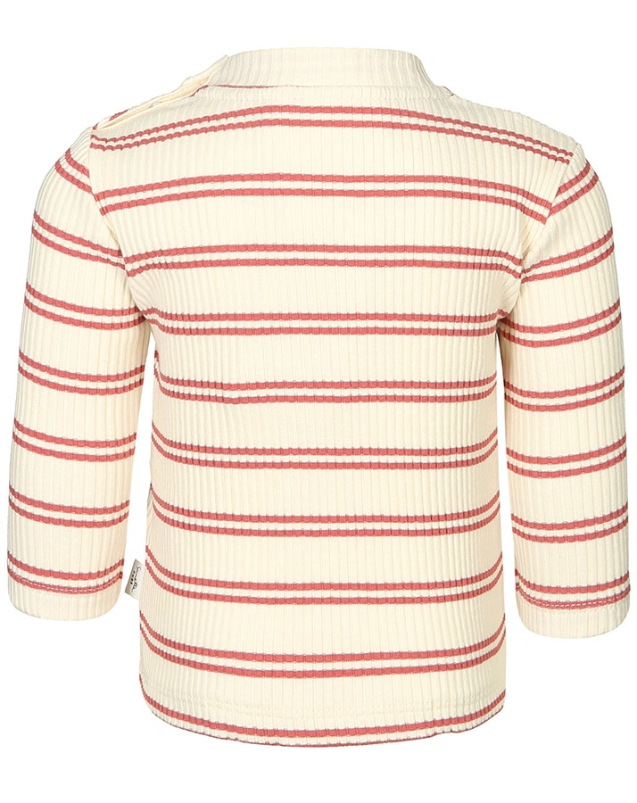 Langarmshirt PURE – LINES in rosewood/offwhite