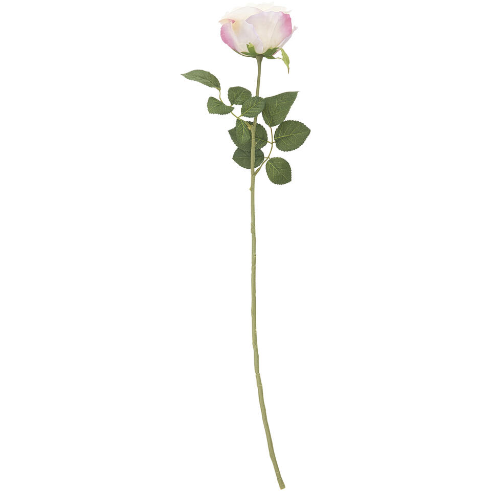 Kunstbloem Roos Wit/Roze