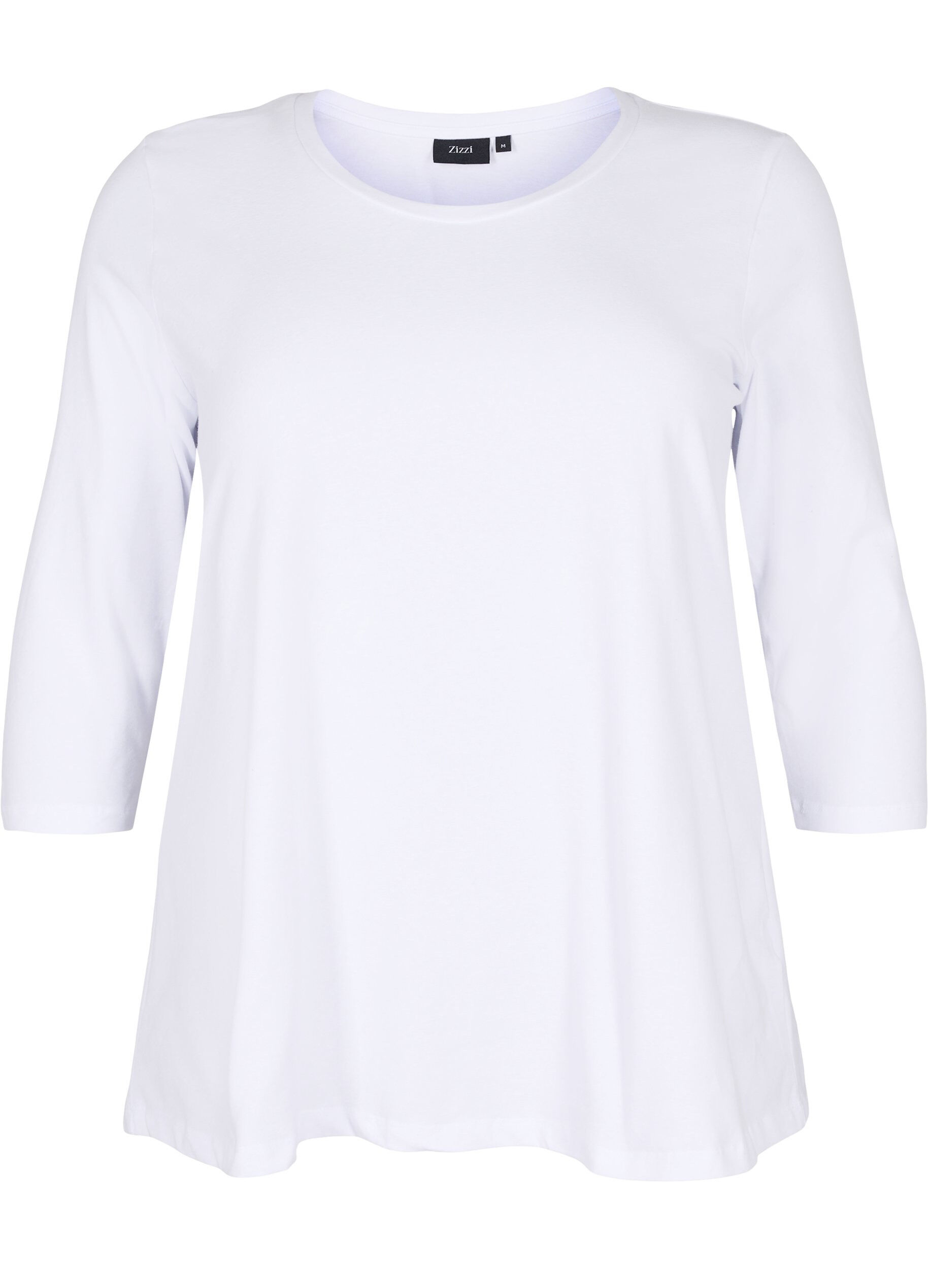 Basis bomulds t-shirt med 3/4 ærmer