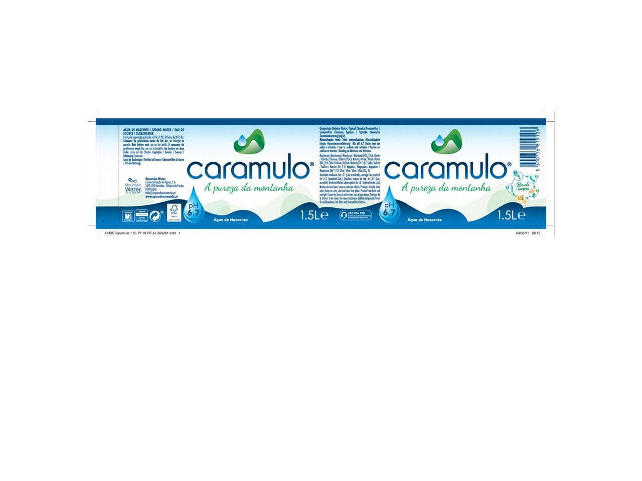 ÁGUA DE NASCENTE CARAMULO 6X1.5L