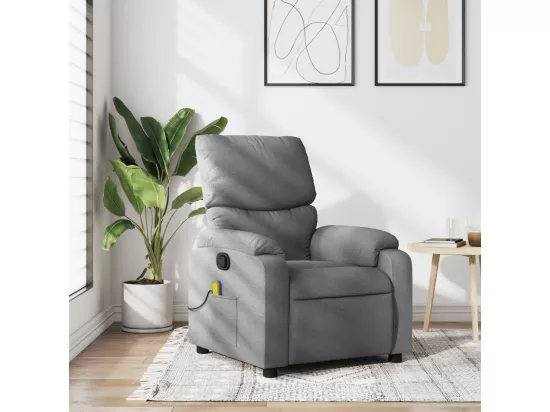 Fauteuil de massage inclinable Gris clair Tissu