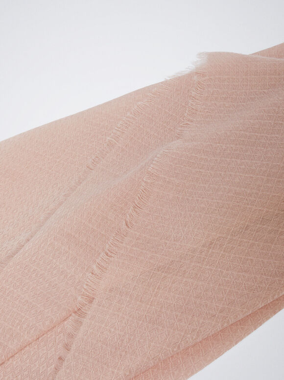 Pashmina lisa com franjas - Rosa