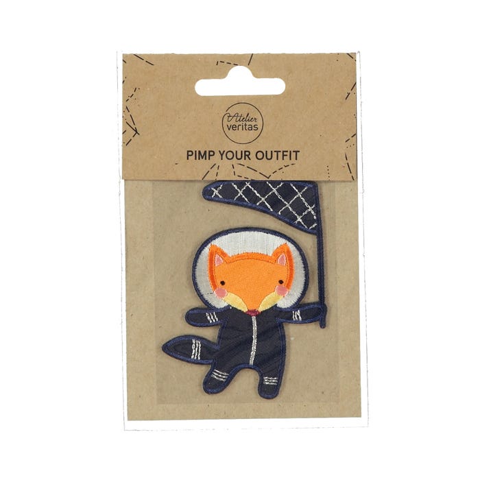 Atelier Veritas-Patch met astronaut 6,5x8,5cm