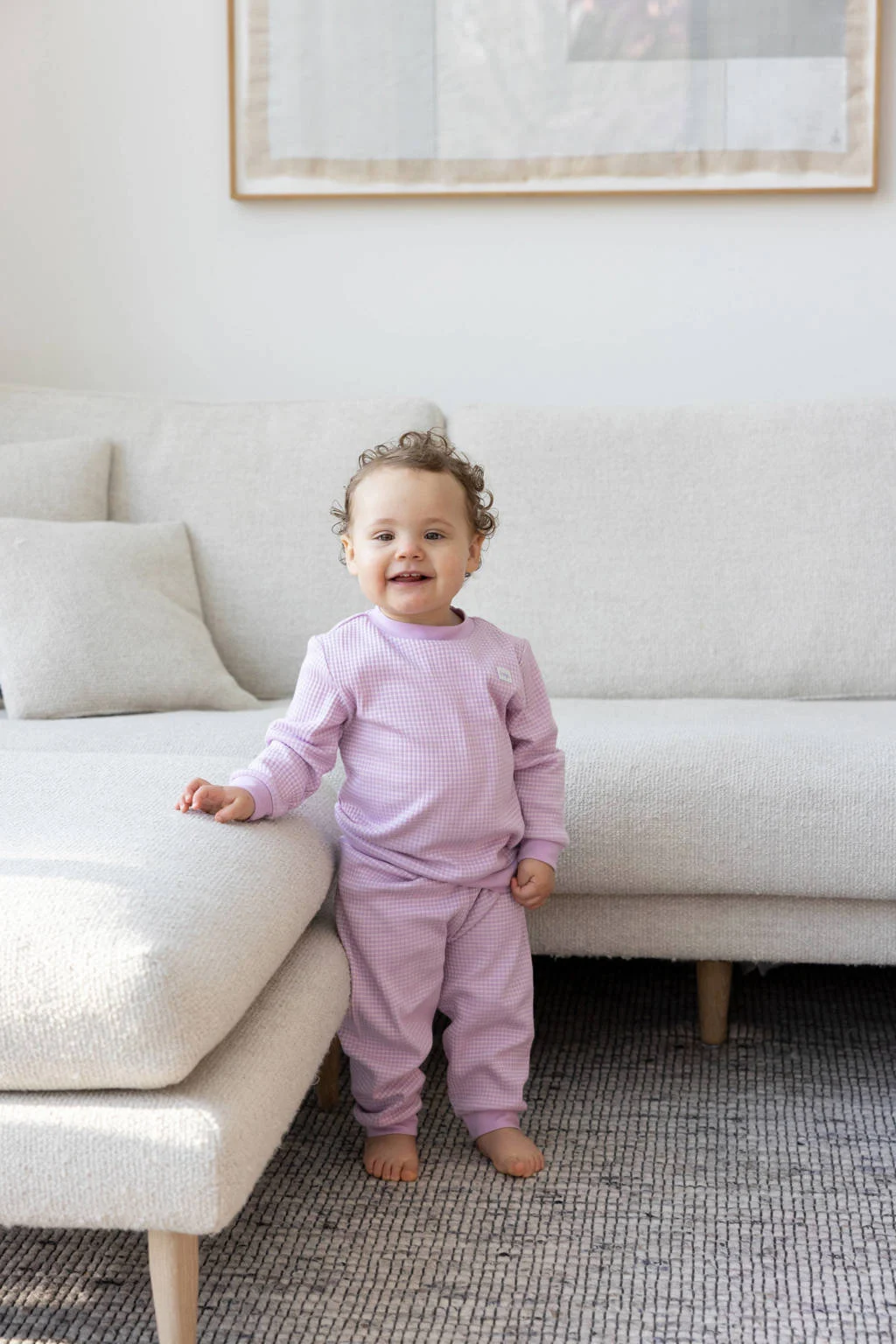 Feetje unisex wafel pyjama lila