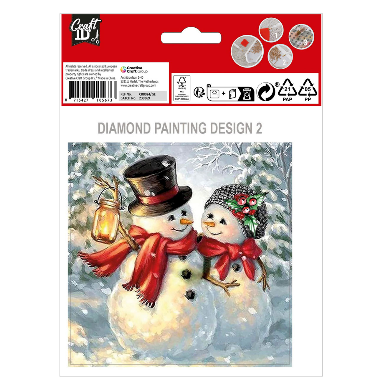Maak je eigen Kerstkaarten Diamond Painting, 2st.