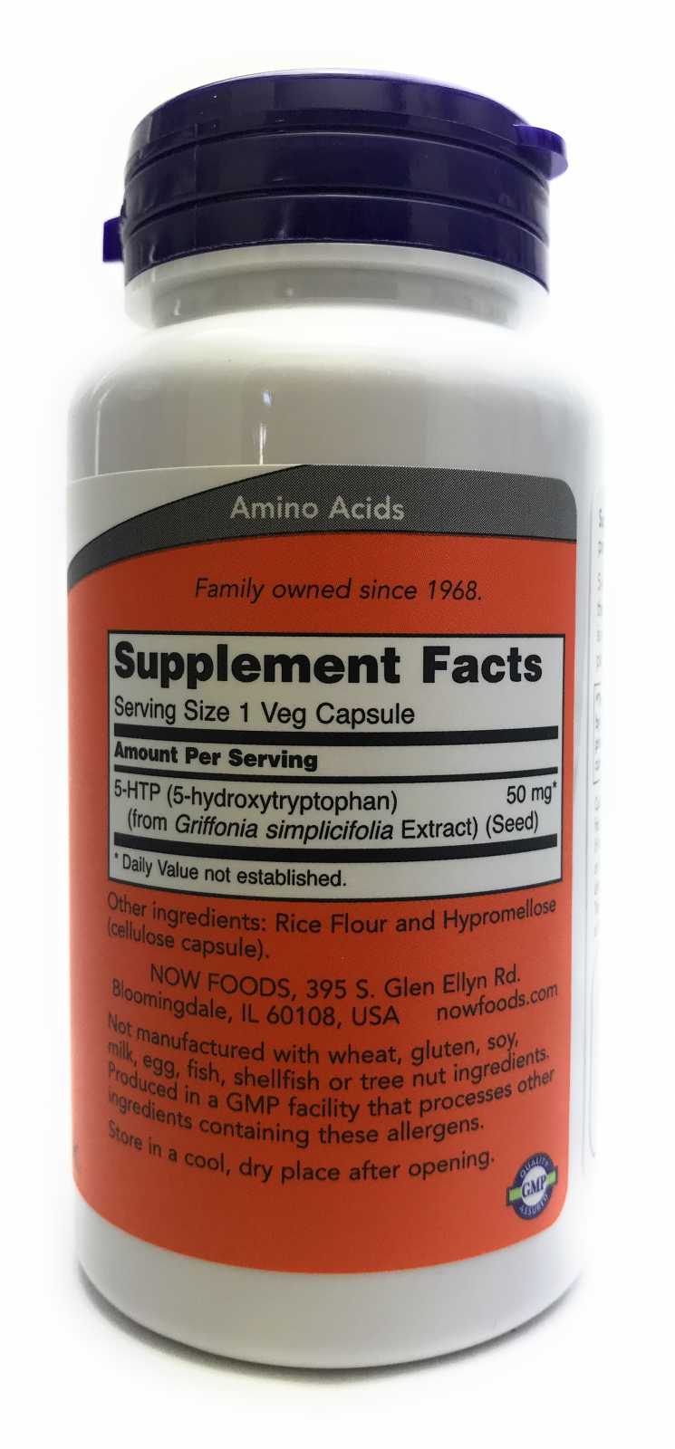 NOW Foods 5-HTP 50 mg 30 cápsulas vegetales