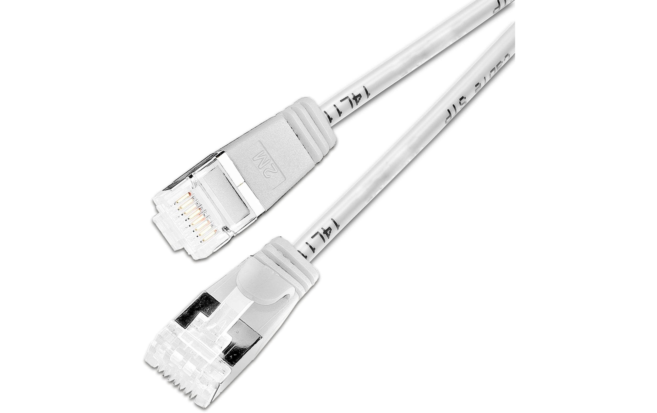 Slimpatchkabel RJ-45, Cat 6A, U/FTP, 1 m, Weiss, 90-Pack<br>SLIM Multipack, 90x 1.0m KAT6A Patchkabel, weiss