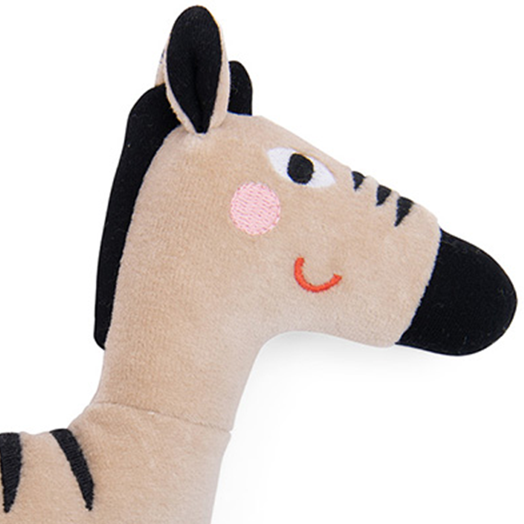 Moulin roty knuffelzebra met rammelaar - 21 cm