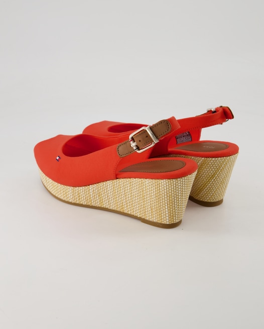 Tommy Hilfiger Iconic Elba Sling Back Wedges in Orange