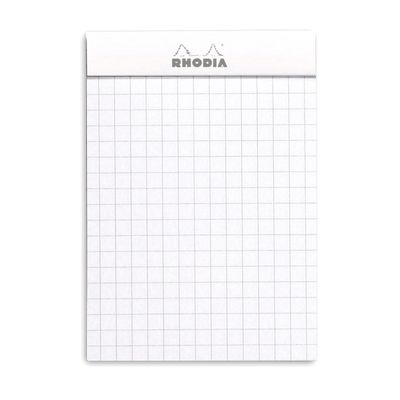 Rhodia - Bloc notes N°11 - A7 - 160 pages - petits carreaux - 80g - blanc