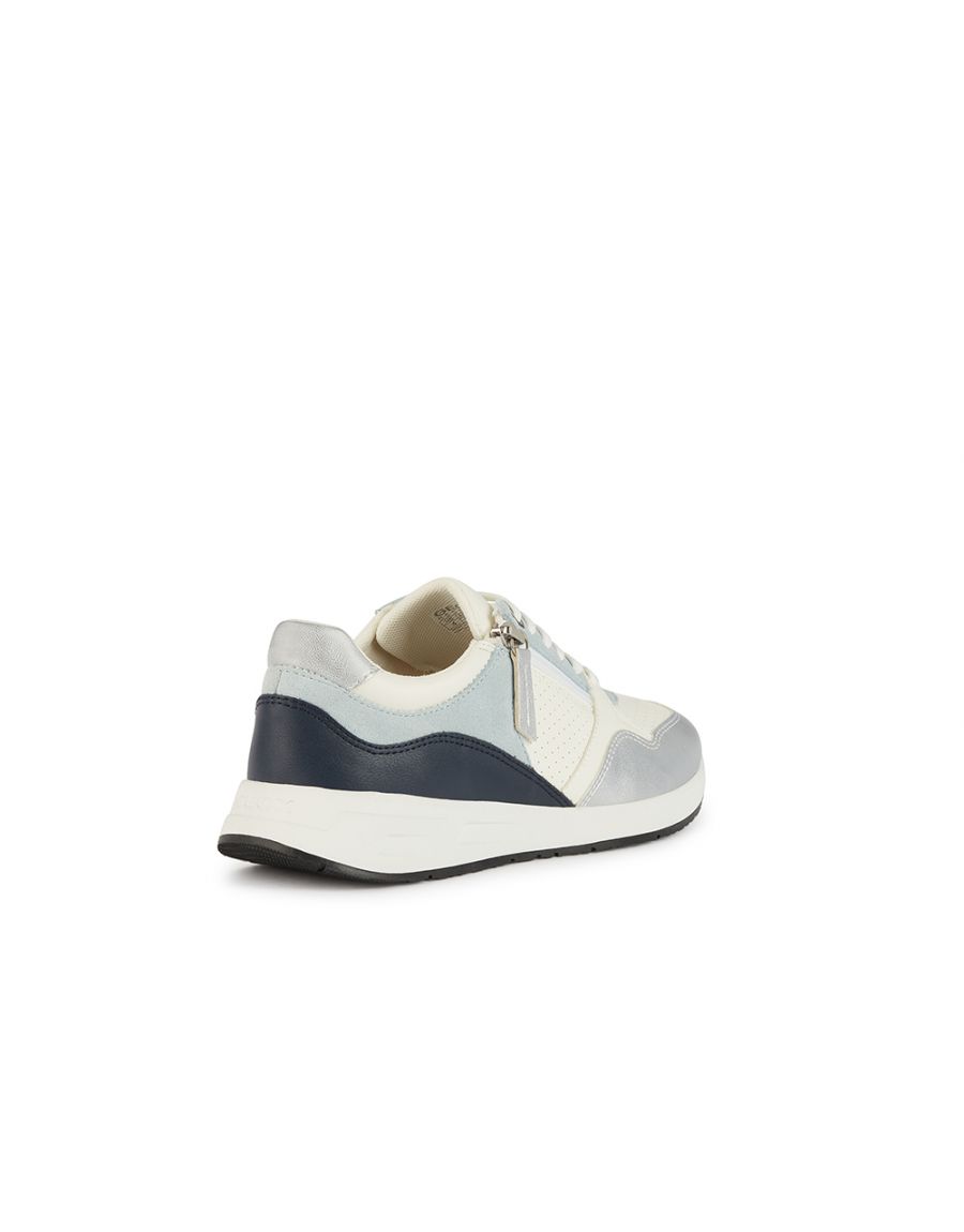 Baskets cuir blanc bleu