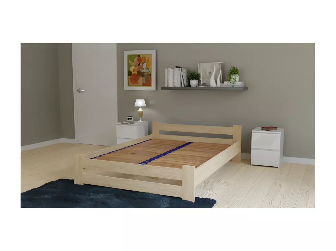 SOLEO - Sommier flexible - 160x200 - Lattes en bois - Sommier à lattes