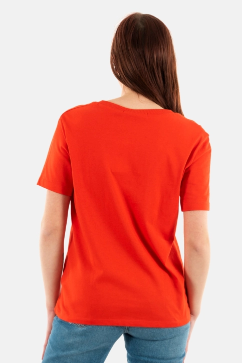 Tee shirt calvin klein jeans embro badge xa7 fiery red