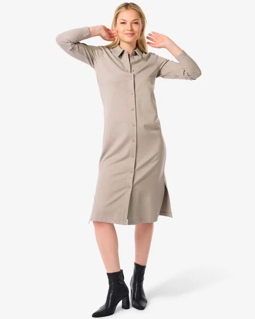 robe boutonnée Elia pour femme  beige