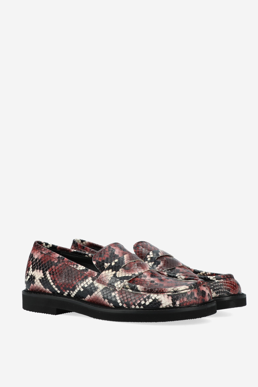 Pitone leather loafers