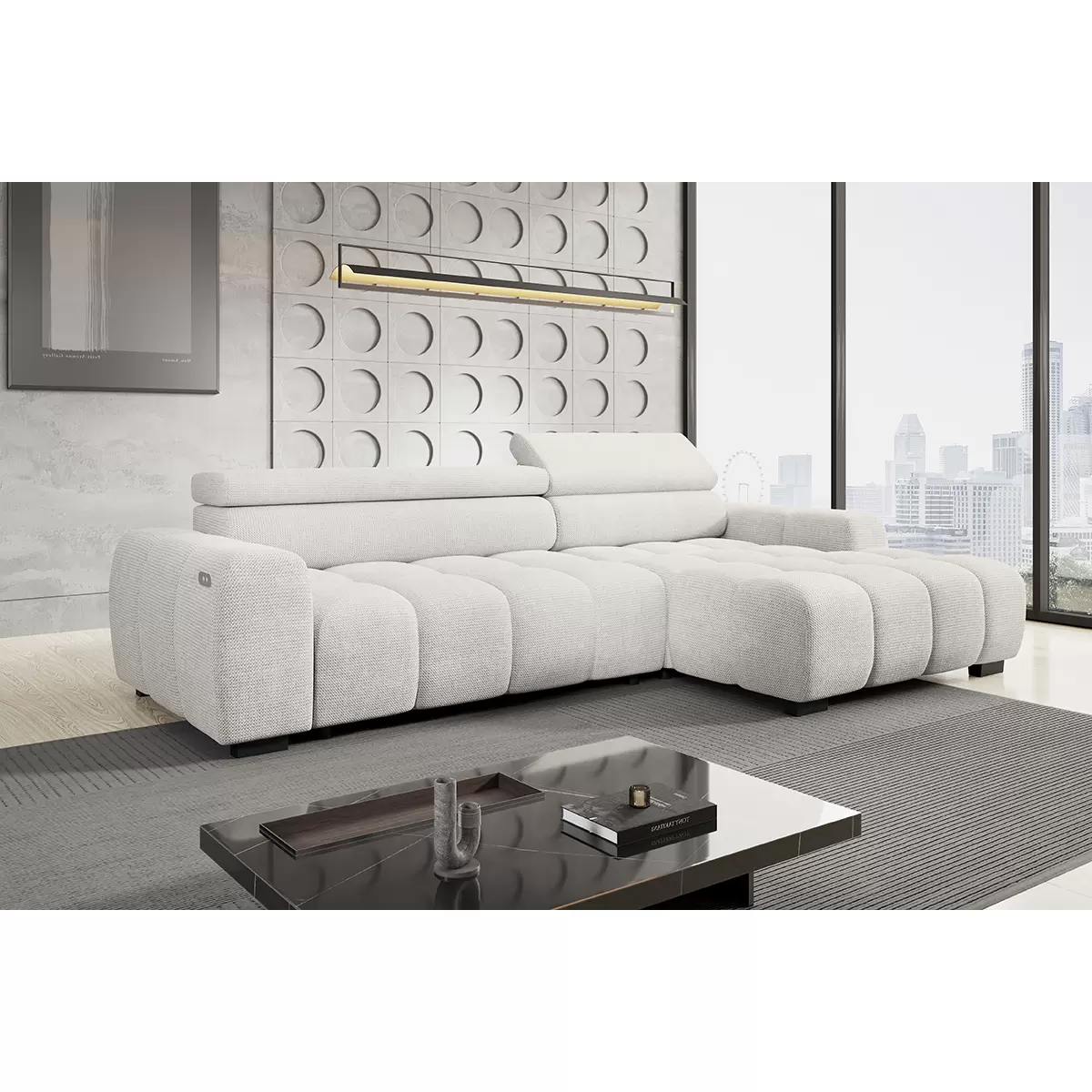 Ecksofa Fargo S beige,grau