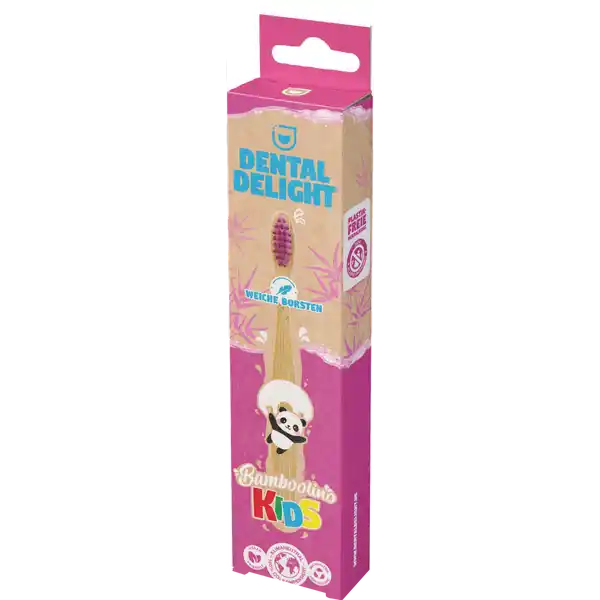 Kids Bambuszahnbürste Bamboolino Pink