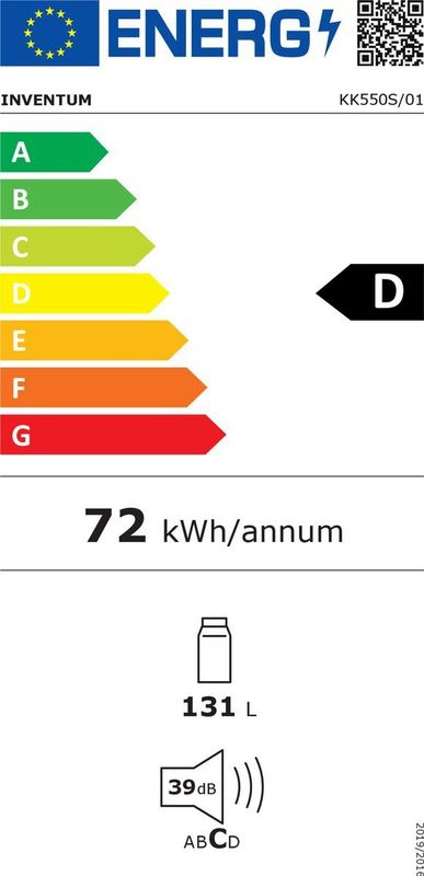 Inventum KK550S Tafelmodel Koelkast - RVS - 131 Liter - Vrijstaand - Energielabel D