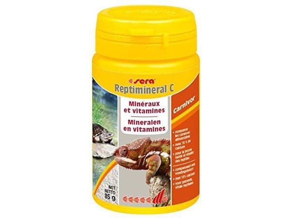 sera Reptimineral C, Skilpadde, Pulver, Generelle helsefordeler, Universell, Vitamin A, Vitamin B1, Vitamin B12, Vitamin B2, Vitamin B6, Vitamin D3,