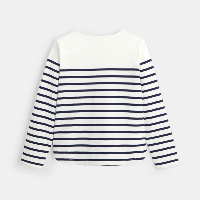 T-shirt marinière à personnaliser d'un cœur bleu fille