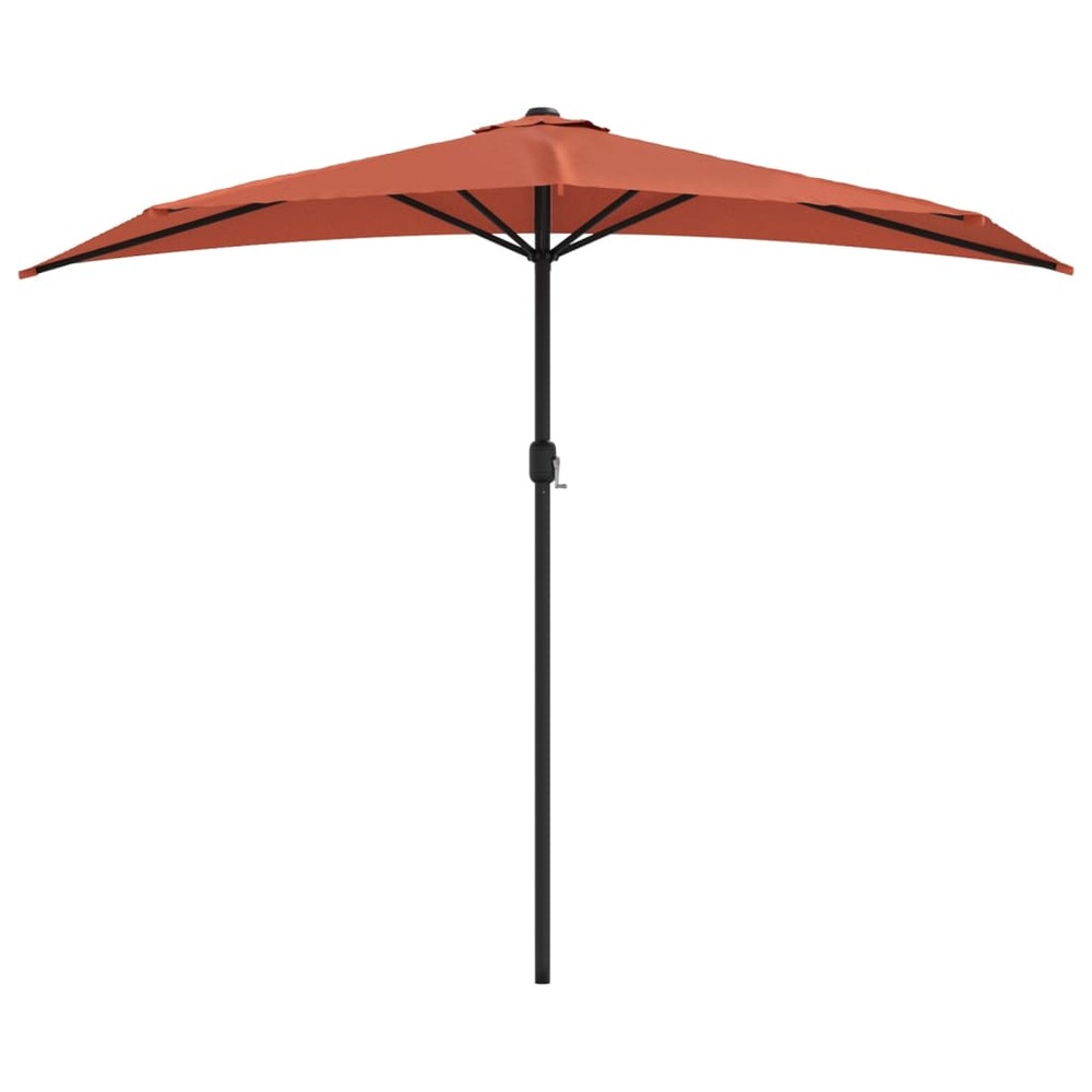 Parasol de balcon et mât en aluminium 270 x 135 x 245 cm orange