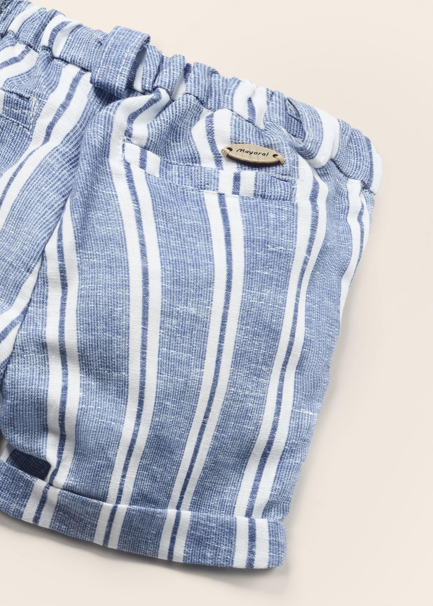 Bermudas com estampa de linho para recém-nascido