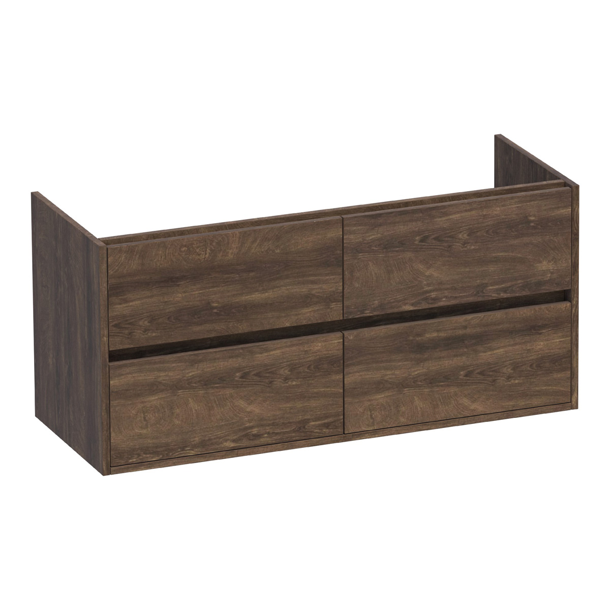 Brauer Adore onderkast 120cm met 4 softclose lades en 2 sifon uitsparingen grove