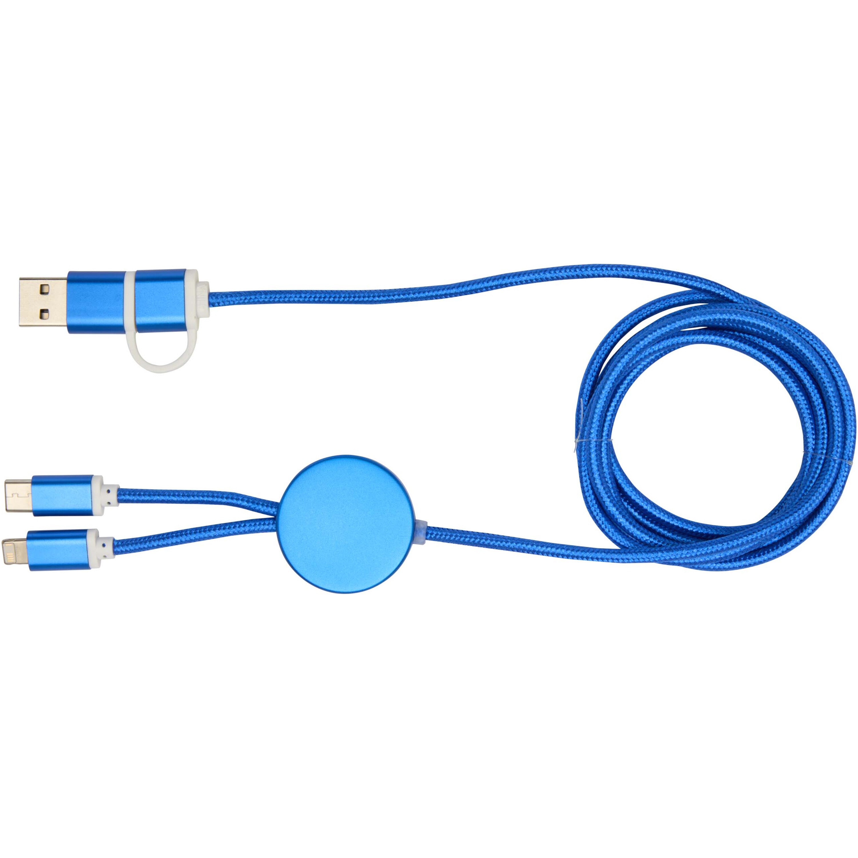 PF Concept 124425 - Câble 5 en 1 Alasia en aluminium et plastique recyclés de 150 cm pour la synchronisation des données et la charge rapide de 27 W