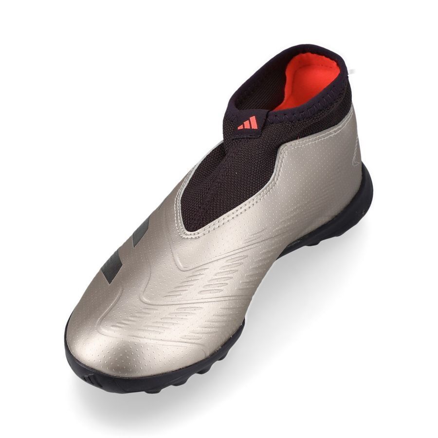 adidas Predator League Laceless TF Vivid Horizon - Argenté/Aurora Black/Turbo Enfant