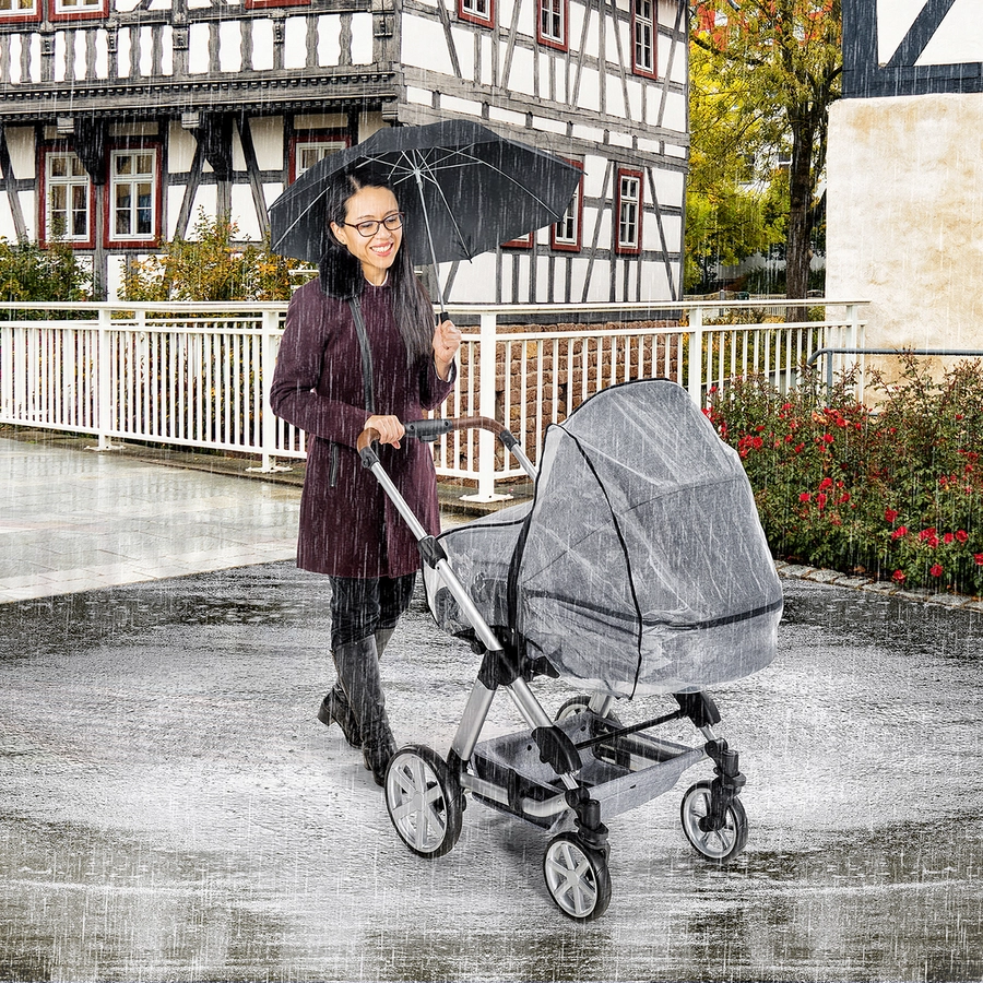 reer Regenschutz für Kombi-Kinderwagen RainCover Classic+